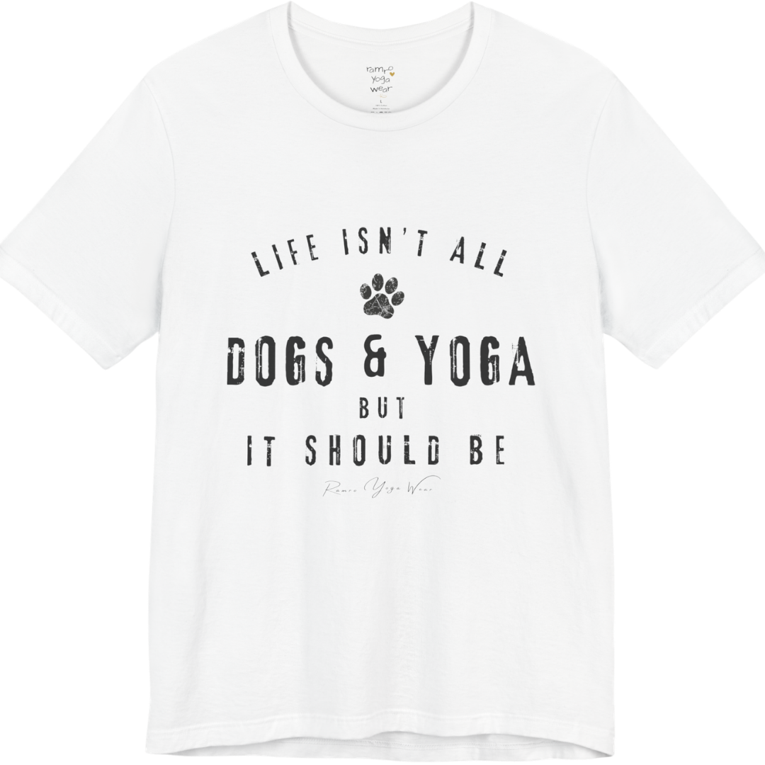 Bold distressed paw print yoga slogan tee in White — Funny Yoga Shirts collection by Ramro Yoga Wear
