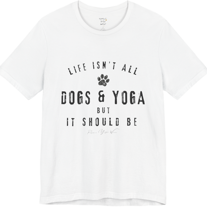 Bold distressed paw print yoga slogan tee in White — Funny Yoga Shirts collection by Ramro Yoga Wear
