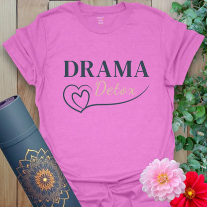 Drama Detox T-Shirt in Heather Radiant Orchid with balanced message and soothing design. Perfect gift for inner peace lovers.