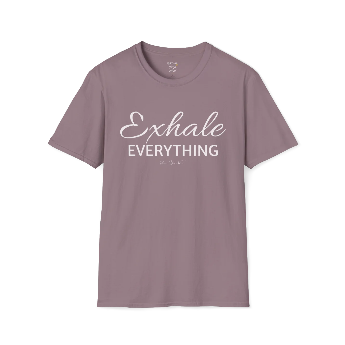 "Exhale Everything" minimal script and type design — The Vault collection by Ramro Yoga Wear — Paragon