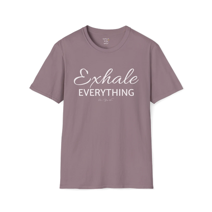 "Exhale Everything" minimal script and type design — The Vault collection by Ramro Yoga Wear — Paragon