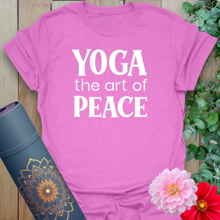 Purple yoga t-shirt with spiritual affirmation for mindful living