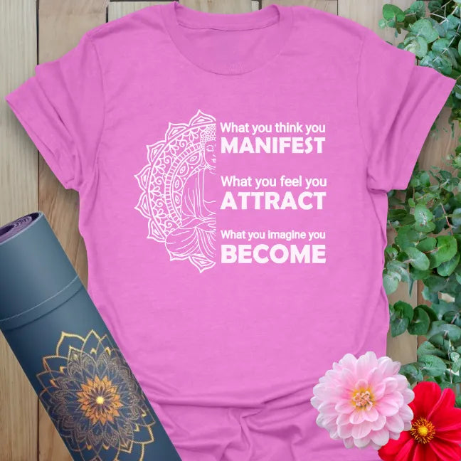 Purple Become T-Shirt with inspirational quote and mindful print