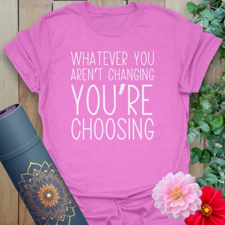 Purple Choose T-Shirt with personal growth quote and mindful tone