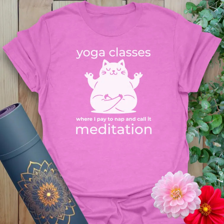  Purple Classes T-Shirt with funny nap and meditation humor graphic