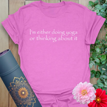 Purple Doing Yoga T-Shirt featuring lighthearted yoga affirmation