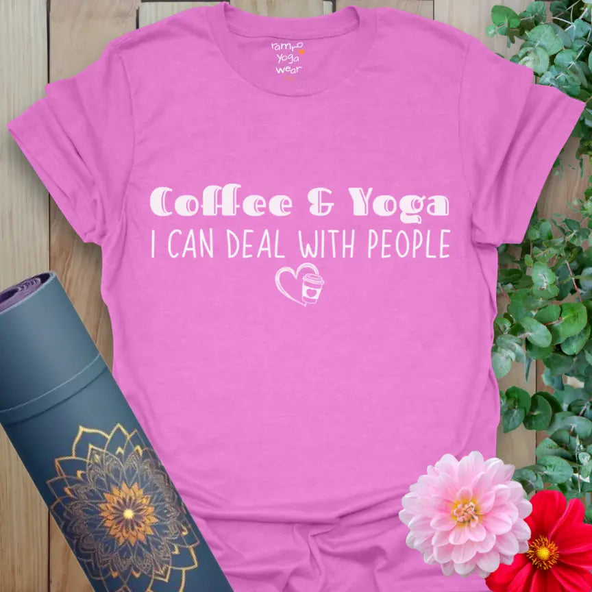 Heather Radiant Orchid People T-Shirt with uplifting statement print and a vibrant, feminine yoga vibe.