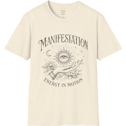 Natural Manifestation T-Shirt with soft vintage-style mystical artwork and spiritual affirmation-inspired aesthetic.
