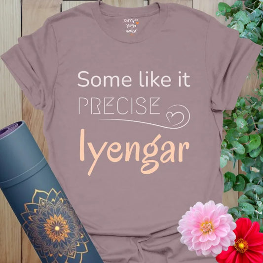 Paragon-colored tee with bold Iyengar-style lettering. Perfect for disciplined yogis with focused energy.