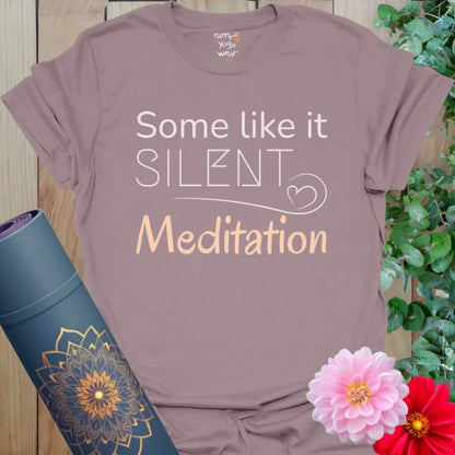Paragon Silent T-Shirt with “Some Like It Silent” slogan. A soft, mindful meditation tee for peaceful personalities.