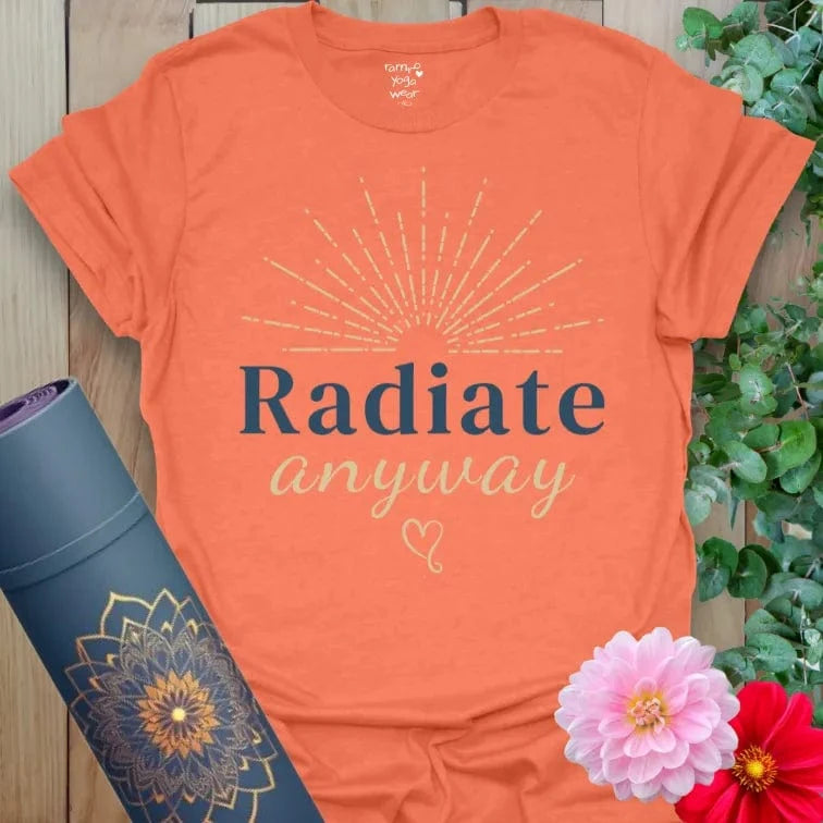 Heather Orange Radiate T-Shirt with luminous mantra and modern calm. A soulful pop of color for daily wear.