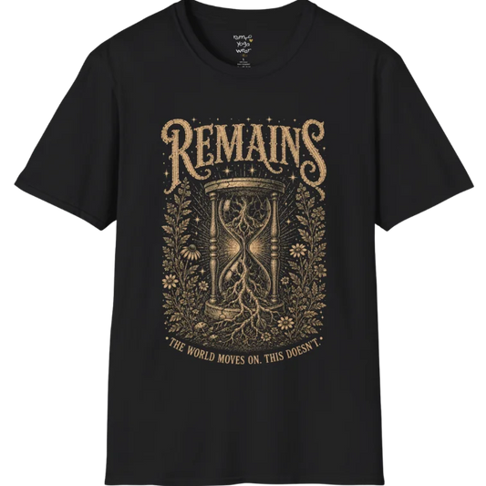 A short sleeved tee, design an hourglass with tree roots growing through it — Sacred Thread collection by Ramro Yoga Wear in Black