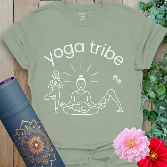 Sage Tribe T-Shirt with symbolic yoga tribe artwork. A mindful tee for yoga lovers and community vibes.
