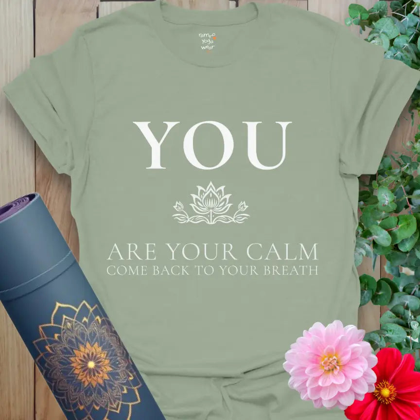 Sage You T-Shirt in a soft earthy tone with a serene, grounding mantra designed for slow, intentional living.