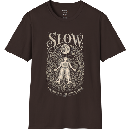 Woman in Savasana with botanical frame and full moon engraving design — Sacred Thread collection by Ramro Yoga Wear
