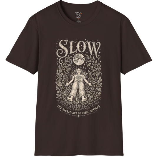 Woman in Savasana with botanical frame and full moon engraving design — Sacred Thread collection by Ramro Yoga Wear