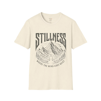 Stillness T-Shirt in Natural featuring vintage mystical design with soft neutral tones and mindful energy.