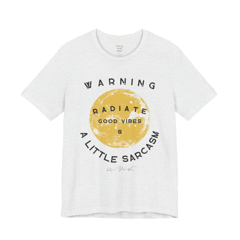 Sunshine funny yoga shirt in Ash — Bella+Canvas 3001 graphic tee by Ramro Yoga Wear
