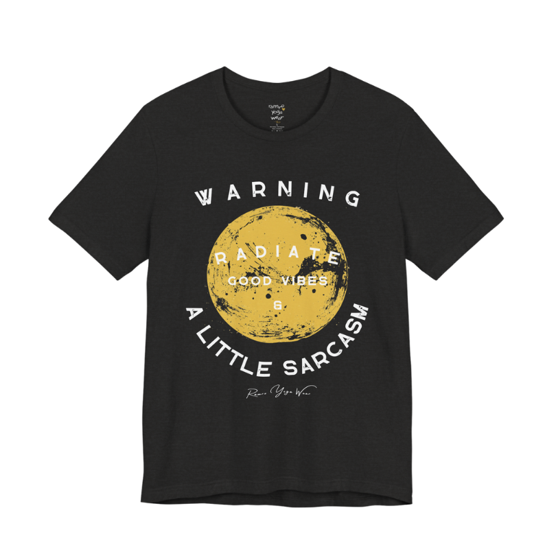 Sunshine funny yoga shirt in Black Heather — Bella+Canvas 3001 graphic tee by Ramro Yoga Wear