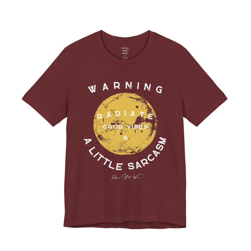 Sunshine funny yoga shirt in Heather Cardinal — Bella+Canvas 3001 graphic tee by Ramro Yoga Wear