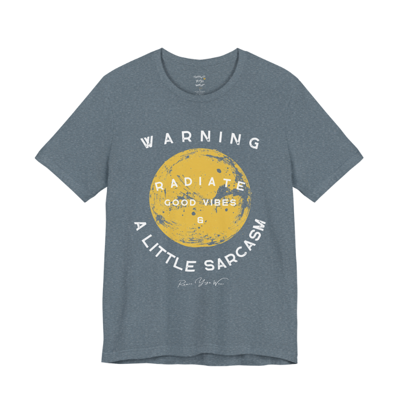 Sunshine funny yoga shirt in Heather Slate — Bella+Canvas 3001 graphic tee by Ramro Yoga Wear