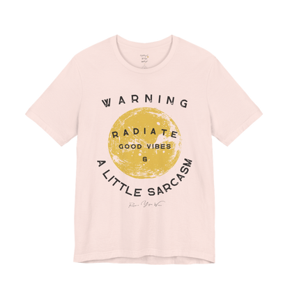Sunshine funny yoga shirt in Soft Pink — Bella+Canvas 3001 graphic tee by Ramro Yoga Wear