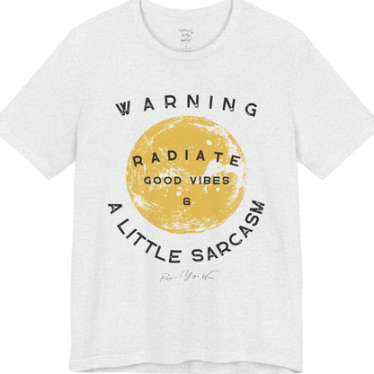 Sunshine funny yoga shirt in Ash — Bella+Canvas 3001 graphic tee by Ramro Yoga Wear