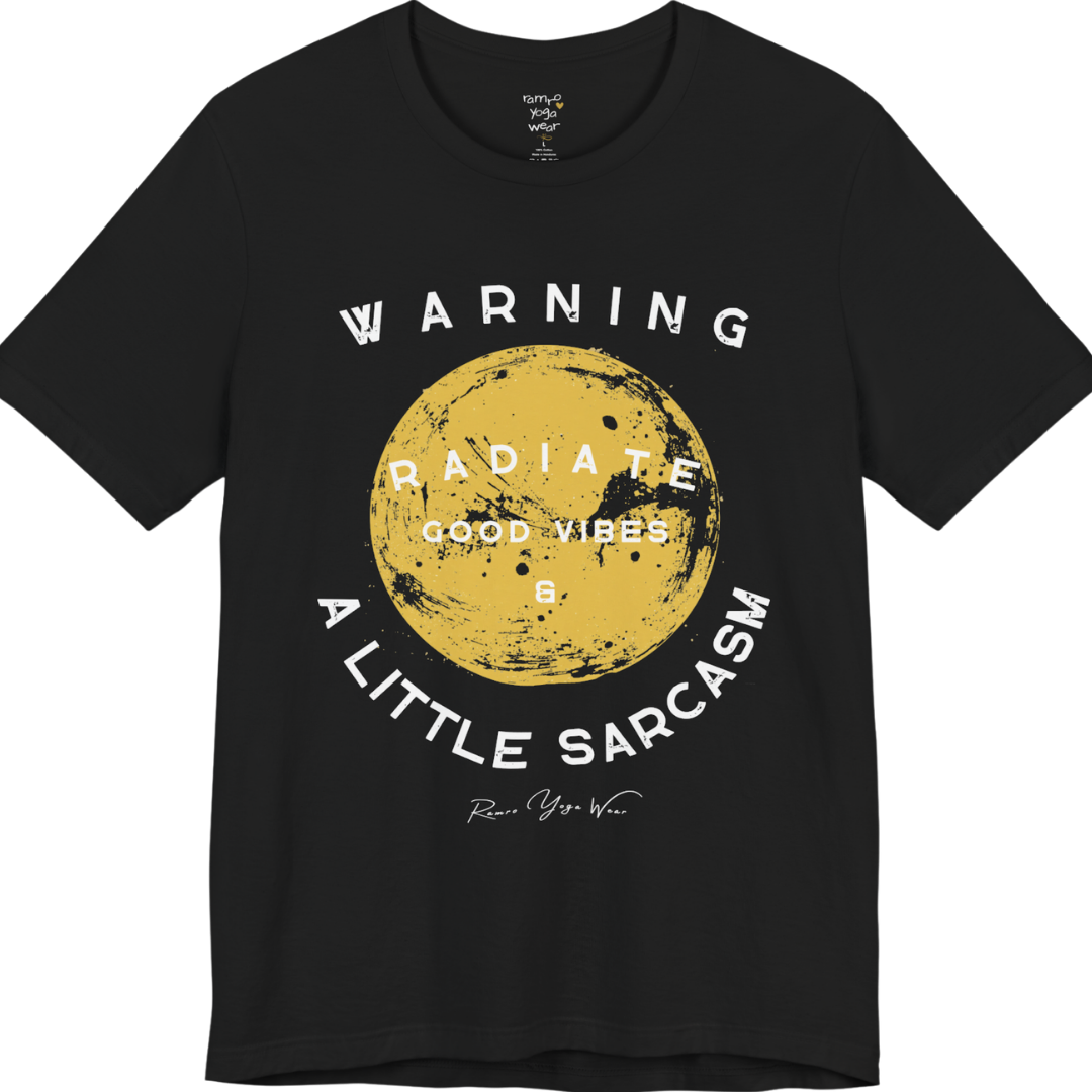 Sunshine funny yoga shirt in Black — Bella+Canvas 3001 graphic tee by Ramro Yoga Wear