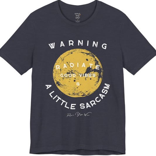 Sunshine funny yoga shirt in Heather Midnight Navy — Bella+Canvas 3001 graphic tee by Ramro Yoga Wear