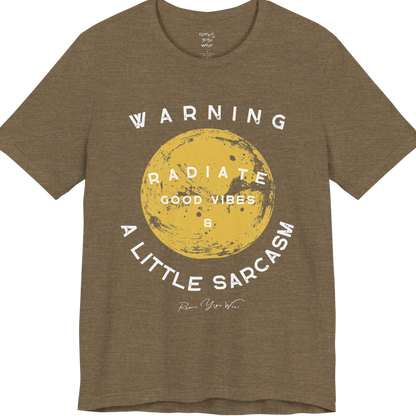 Sunshine funny yoga shirt in Heather Olive — Bella+Canvas 3001 graphic tee by Ramro Yoga Wear
