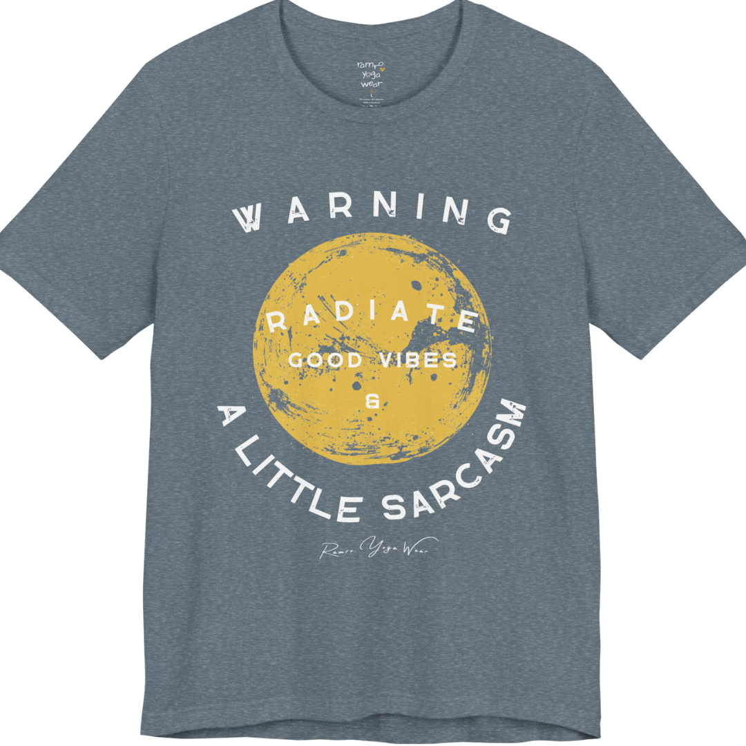 Sunshine funny yoga shirt in Heather Slate — Bella+Canvas 3001 graphic tee by Ramro Yoga Wear