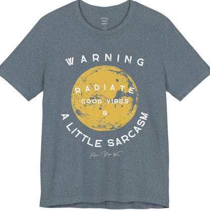 Sunshine funny yoga shirt in Heather Slate — Bella+Canvas 3001 graphic tee by Ramro Yoga Wear