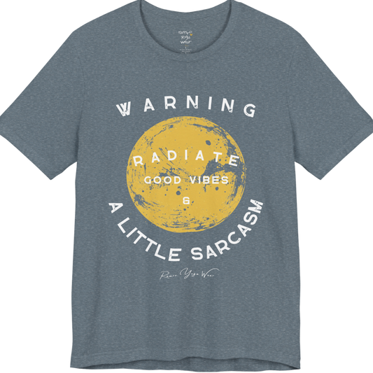 Sunshine funny yoga shirt in Heather Slate — Bella+Canvas 3001 graphic tee by Ramro Yoga Wear