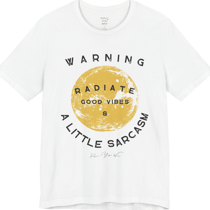 Sunshine funny yoga shirt in White — Bella+Canvas 3001 graphic tee by Ramro Yoga Wear