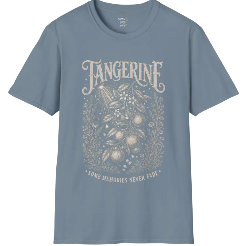 Citrus branch with blossoms and soft light — Sacred Thread collection by Ramro Yoga Wear in Stone Blue