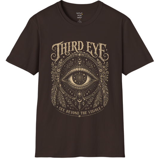 Sacred all-seeing eye with mandala frame, feathers and botanical engraving design — Sacred Thread collection by Ramro Yoga Wear