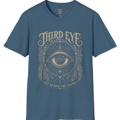 Sacred all-seeing eye with mandala frame, feathers and botanical engraving design — Sacred Thread collection by Ramro Yoga Wear
