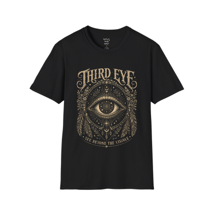 Sacred all-seeing eye with mandala frame, feathers and botanical engraving design — Sacred Thread collection by Ramro Yoga Wear