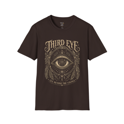 Sacred all-seeing eye with mandala frame, feathers and botanical engraving design — Sacred Thread collection by Ramro Yoga Wear
