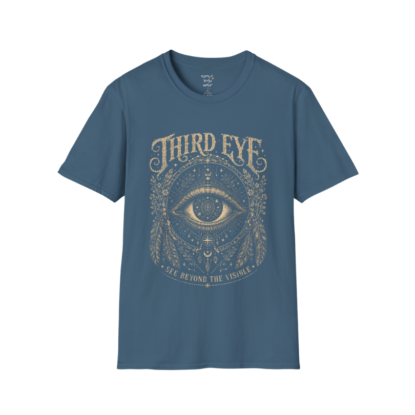 Sacred all-seeing eye with mandala frame, feathers and botanical engraving design — Sacred Thread collection by Ramro Yoga Wear