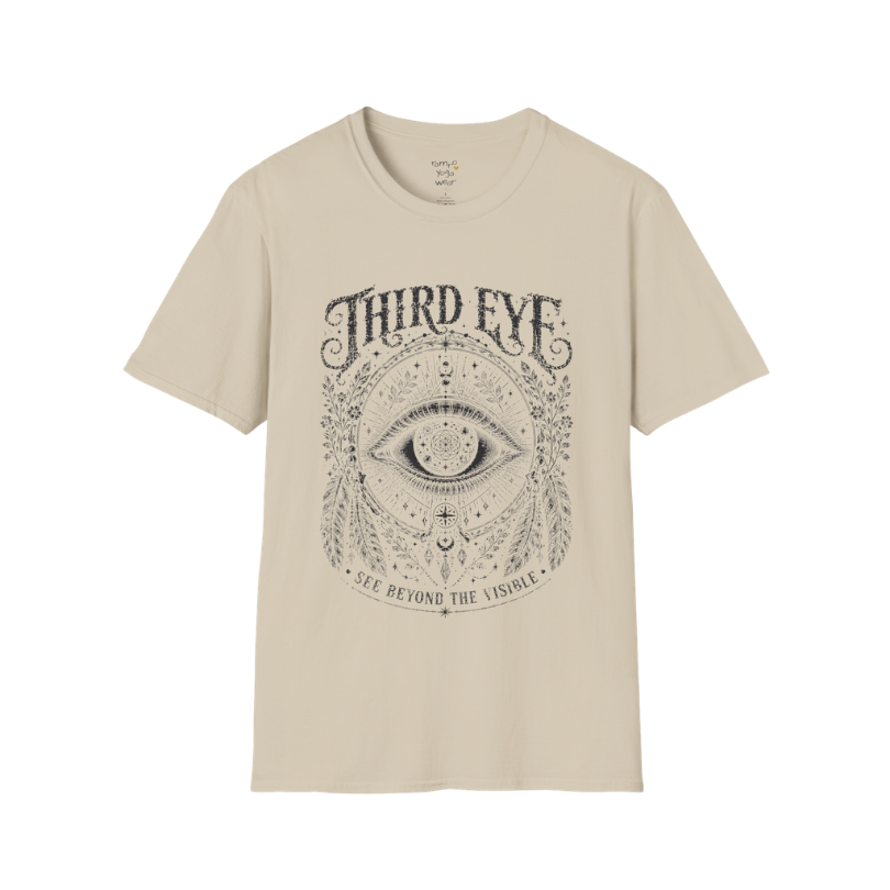 Sacred all-seeing eye with mandala frame, feathers and botanical engraving design — Sacred Thread collection by Ramro Yoga Wear