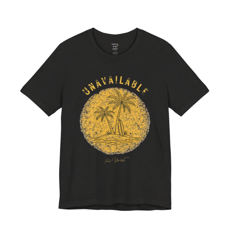 Palm tree savasana yoga slogan tee in Black Heather — Funny Yoga Shirts collection by Ramro Yoga Wear