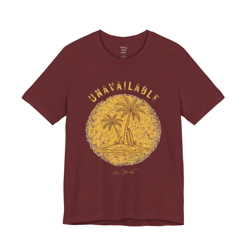 Palm tree savasana yoga slogan tee in Heather Cardinal — Funny Yoga Shirts collection by Ramro Yoga Wear