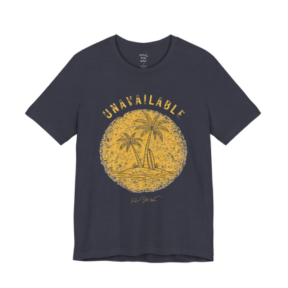 Palm tree savasana yoga slogan tee in Heather Midnight Navy — Funny Yoga Shirts collection by Ramro Yoga Wear