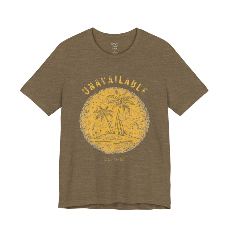 Palm tree savasana yoga slogan tee in Heather Olive — Funny Yoga Shirts collection by Ramro Yoga Wear