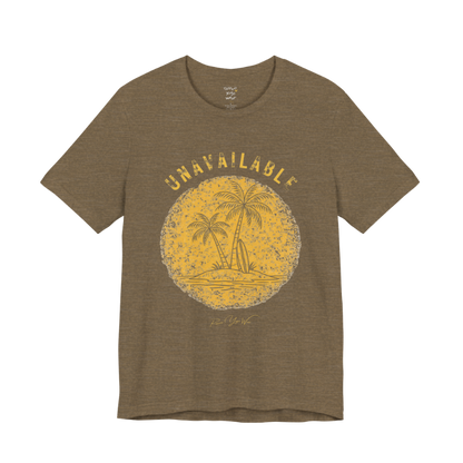 Palm tree savasana yoga slogan tee in Heather Olive — Funny Yoga Shirts collection by Ramro Yoga Wear
