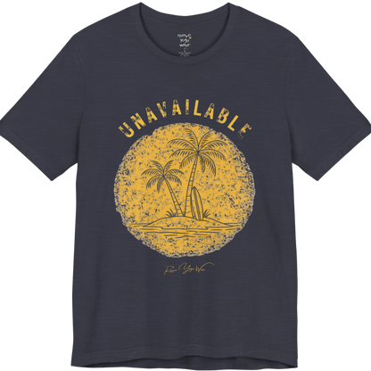 Palm tree savasana yoga slogan tee in Heather Midnight Navy — Funny Yoga Shirts collection by Ramro Yoga Wear