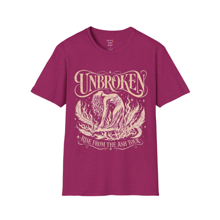 Antique Heliconia Unbroken T-Shirt with distressed celestial lotus artwork and vintage spiritual graphic design.