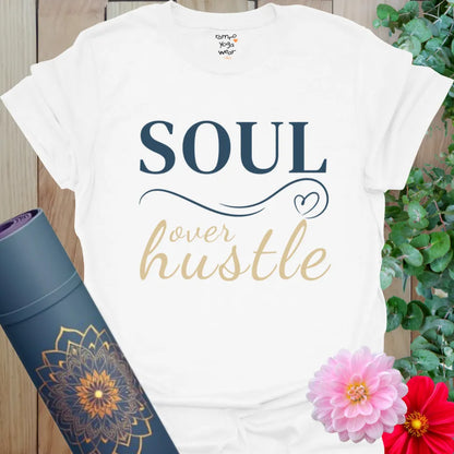 White Still Soul T-Shirt with minimalist design and serene energy. Soft cotton top for everyday presence and peace.