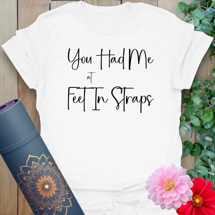 Clean white unisex yoga t-shirt featuring script quote for pilates class or yoga-inspired streetwear.